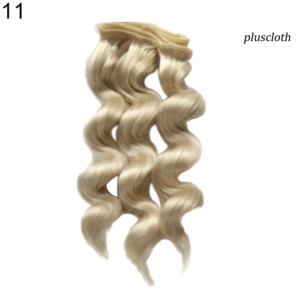 Tóc Giả Uốn Xoăn Màu Trơn 15cm Cho Bé Gái