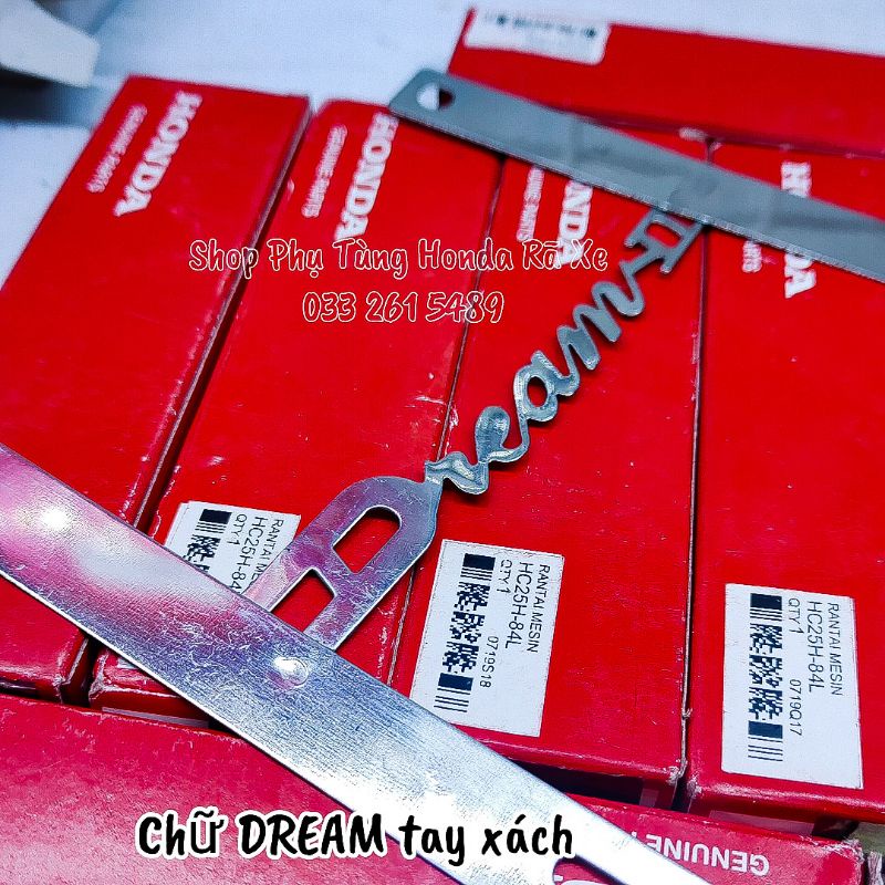 Chữ Inox tay xách sau xe Dream