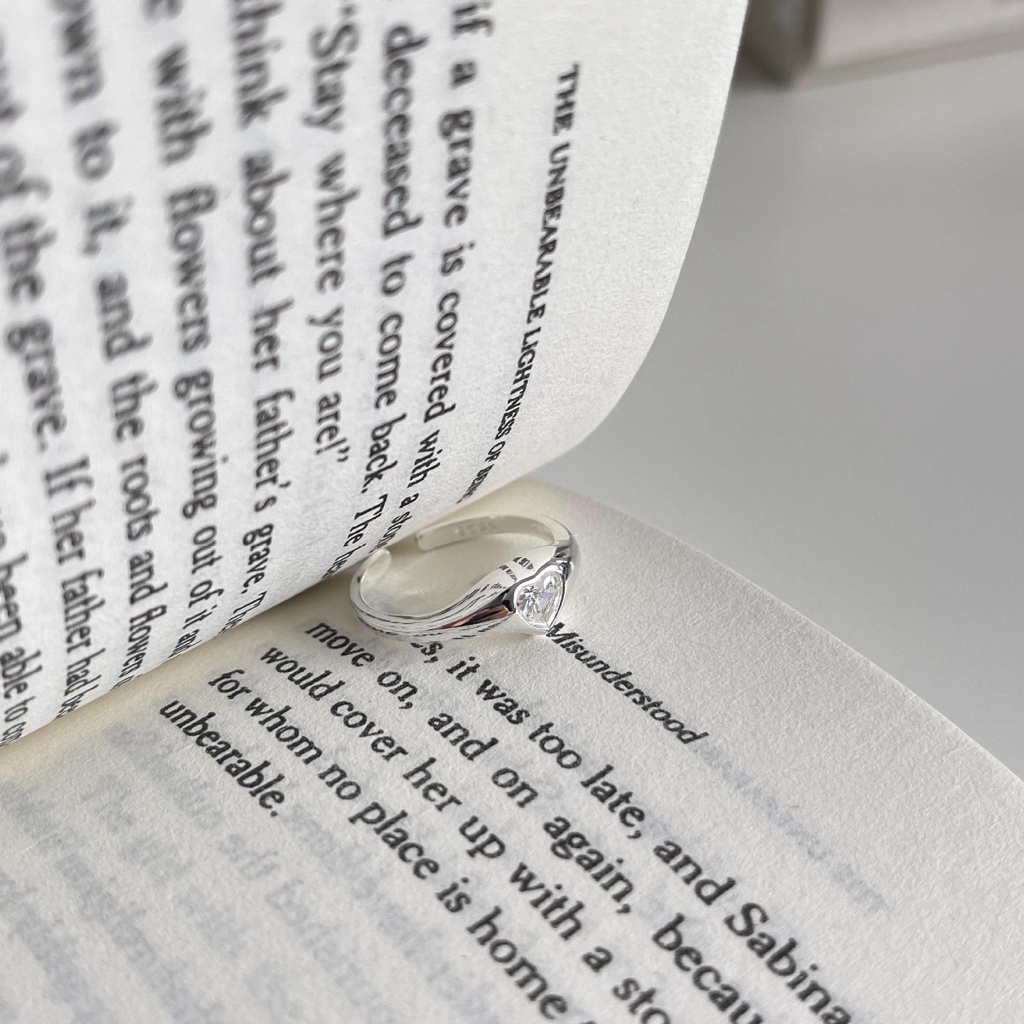 Nhẫn bạc SOFF CLUB S925 - Nhẫn tim đá trắng lấp lánh