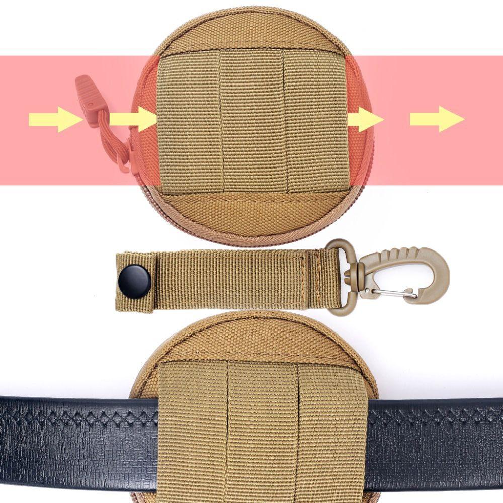 QQMALL Ví Đựng Tiền Xu Bằng Nylon Màu Trơn Có Khóa Kéo Đa Năng Cho Nam / Nữ