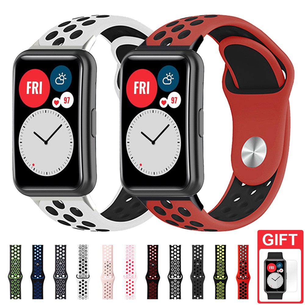 Dây đeo silicone thoáng khí cho đồng hồ thông minh Huawei Watch Fit
