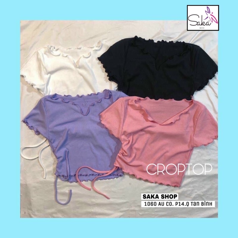 Áo rút dây eo cuốn biên vải đẹp