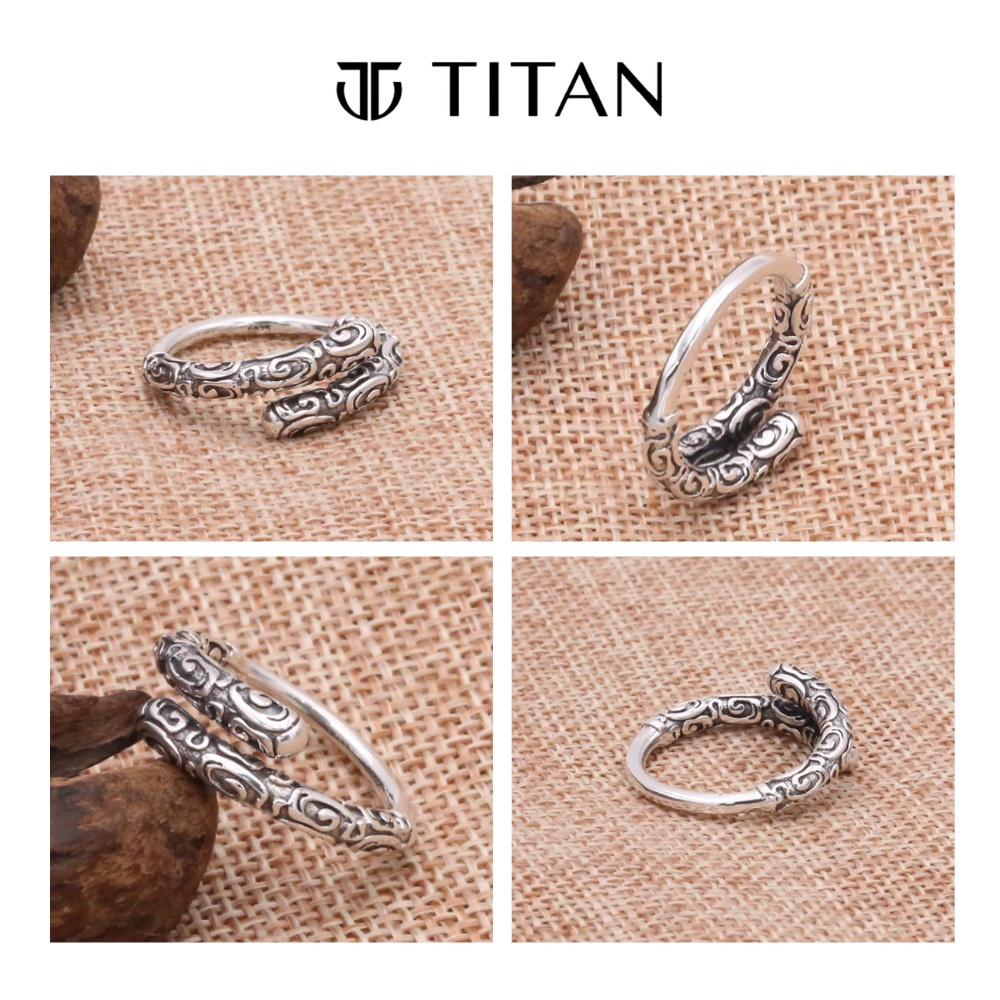 Nhẫn đôi Tôn Ngộ Không, nhẫn nam nữ thời trang Gậy Như Ý và Vòng Kim Cô màu bạc 925, ring Titan Shop freesize unisex