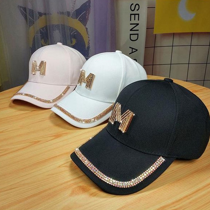 Mũ Lưỡi Trai Thêu Chữ M Đính Đá Thời Trang Mùa Hè Cho Nữ