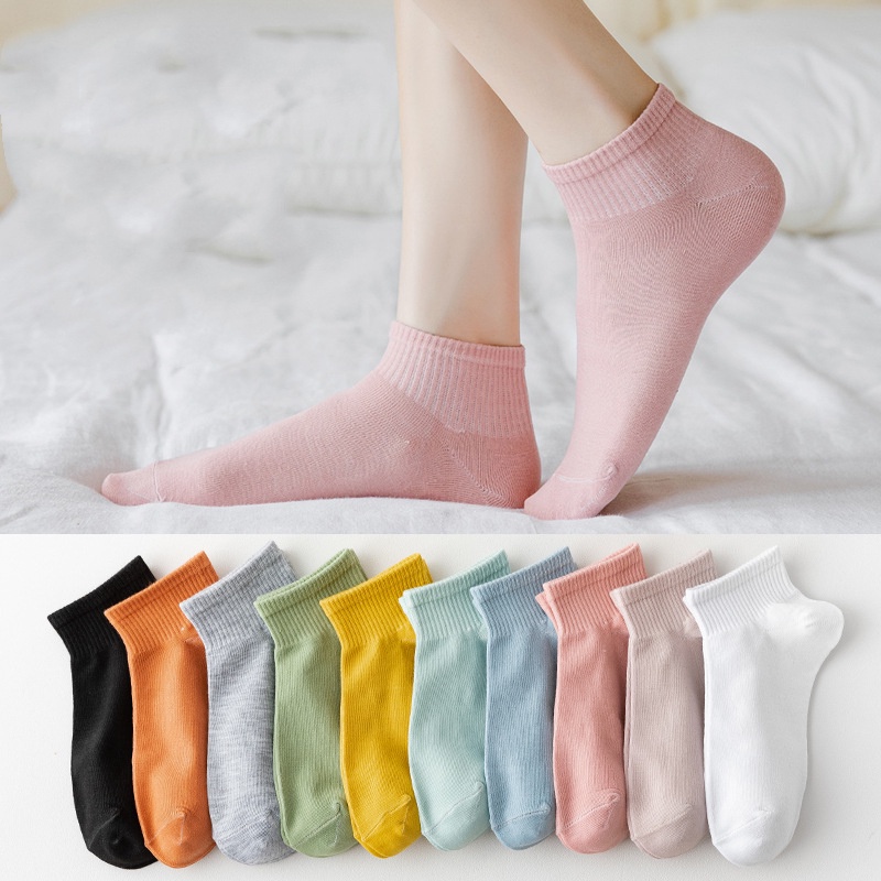 Vớ WAFNHA D766 vải cotton mỏng nhiều màu thoáng khí thời trang