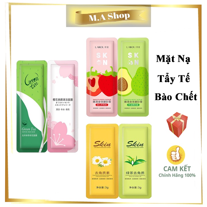 Set 2 gói mặt nạ tẩy tế bào chết, mặt nạ bùn khoáng Laikou