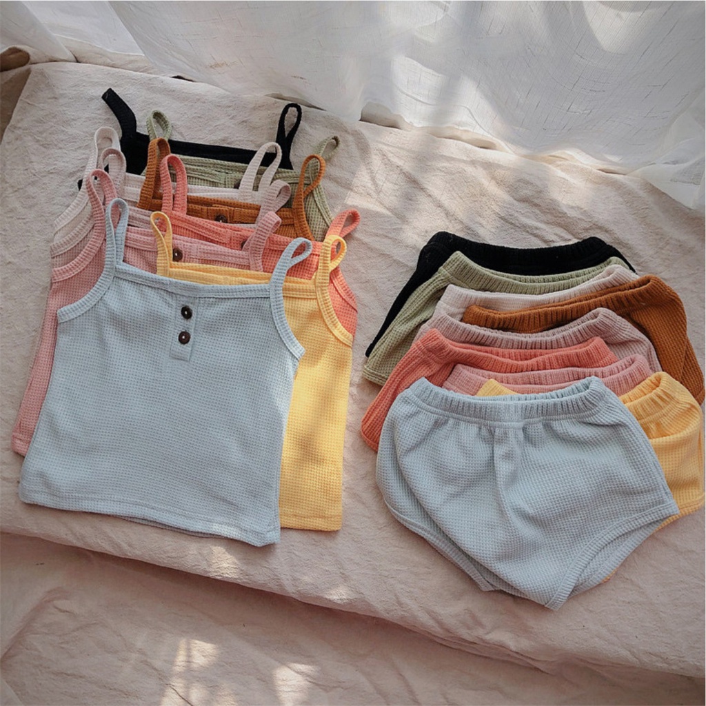 Set Cotton Mùa Hè - Bộ Đồ 2 Dây Bé Gái Chất Cotton (Hàng Cao Cấp)