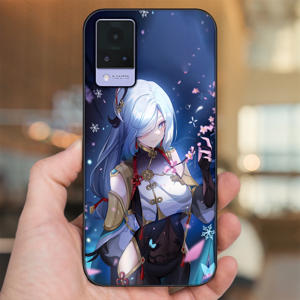 Ốp lưng Vivo V21 viền đen in hình Shenhe Genshin Impact