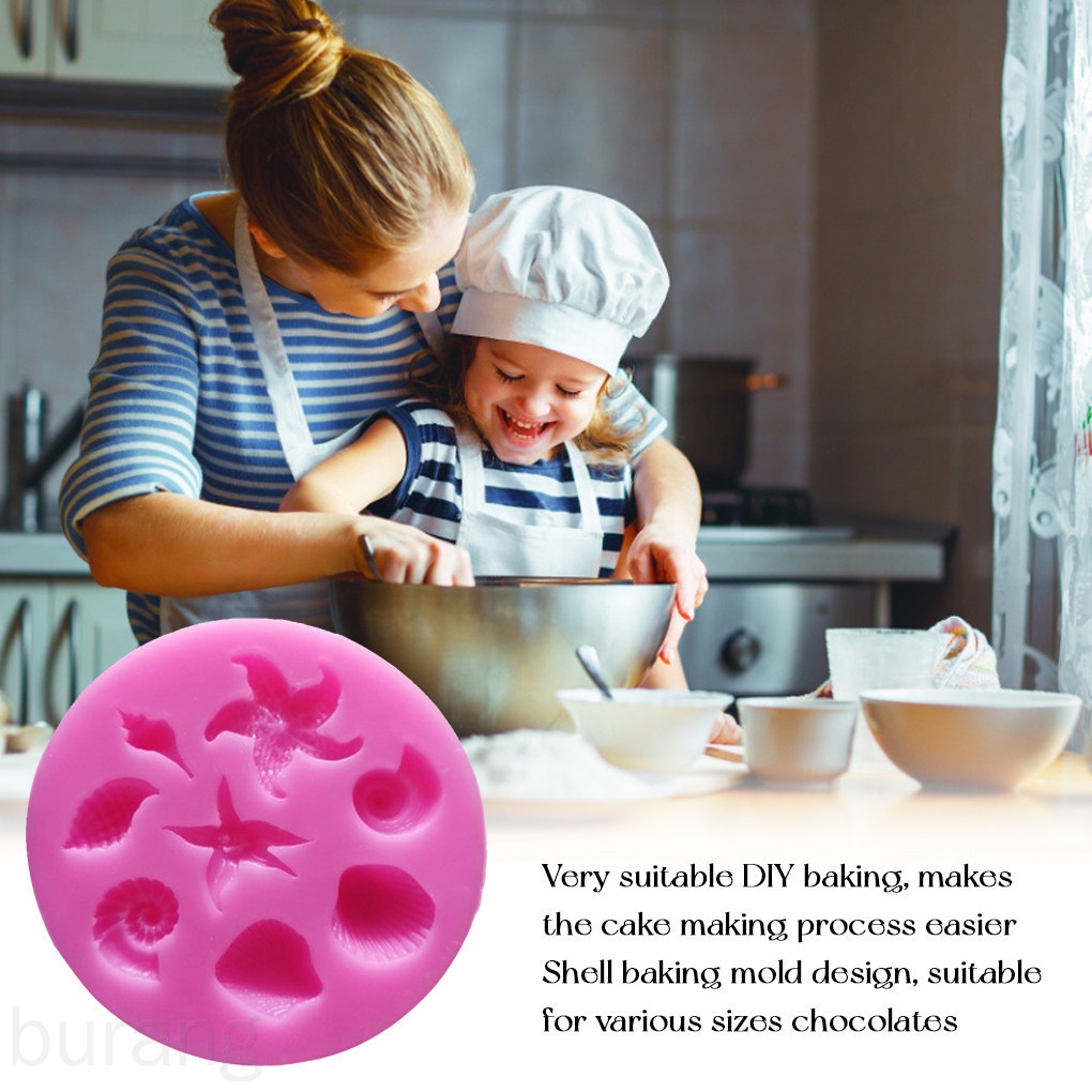 Khuôn silicone làm bánh hình dạng động vật đại dương xinh xắn an toàn tiện dụng cho nhà bếp