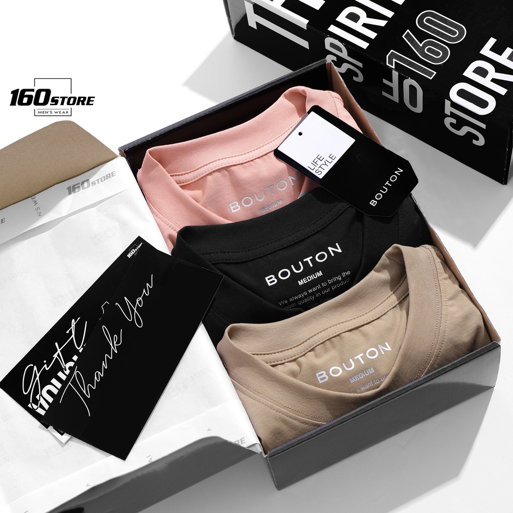 Áo Thun Nam, Áo Phông Nam Cổ Tròn Tay Ngắn BOUTON Cotton Co Giãn Phong Cách Trẻ Trung Đẹp Form Slim ATEC0001 160STORE | BigBuy360 - bigbuy360.vn