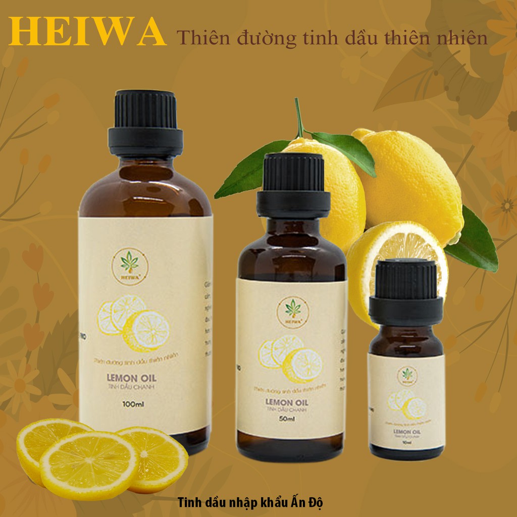 [HEIWA]Tinh dầu CHANH nguyên chất nhập khẩu, có giấy kiểm định chất lượng, thơm phòng, treo xe, đuổi muỗi hiệu quả, 50ML