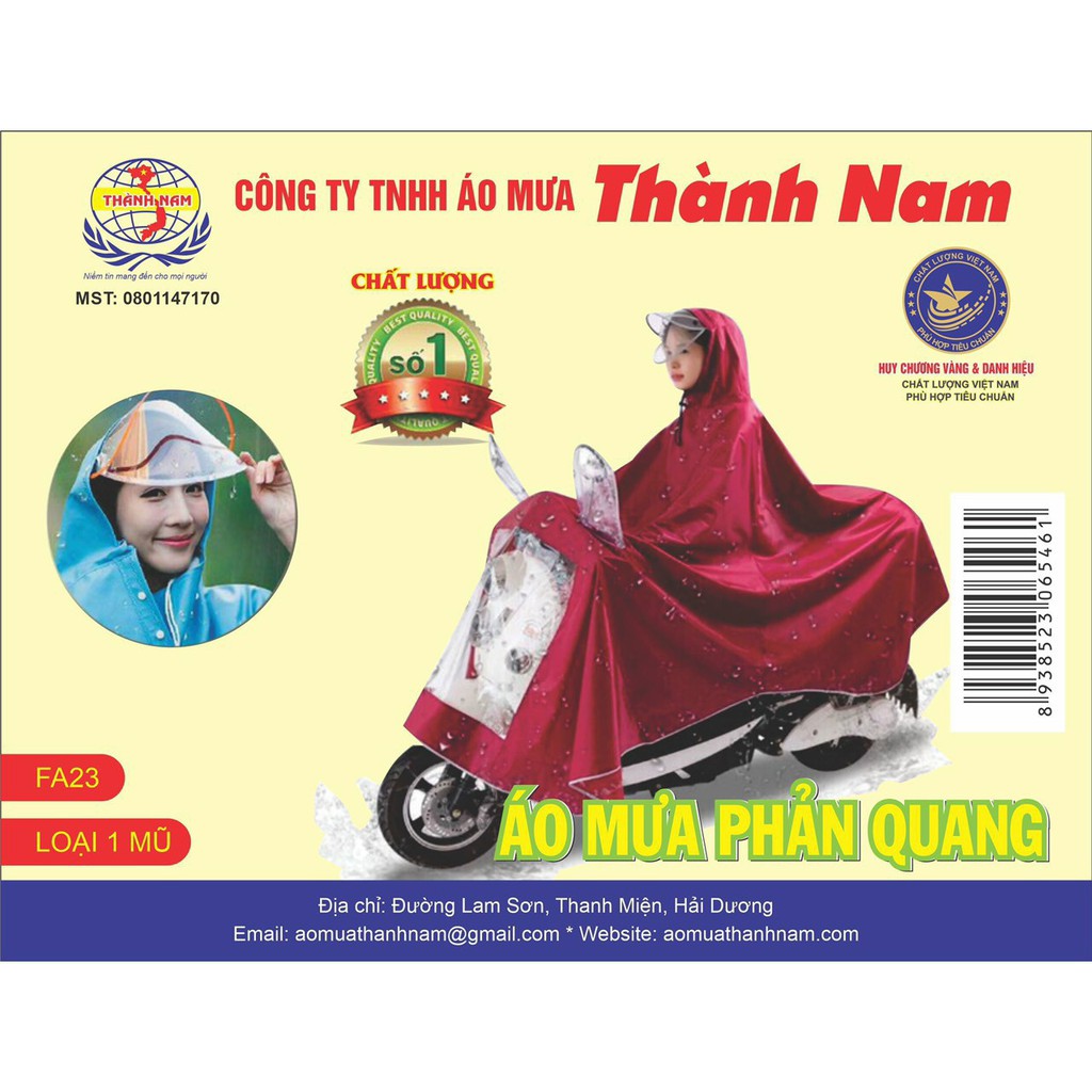 Áo Mưa Phản Quang Vải Dù { Loại 1} , Áo Mưa 1 Đầu, chống rách có kính che mặt cao cấp