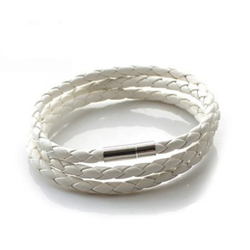 Vòng cổ chất liệu da kiểu bện thời trang