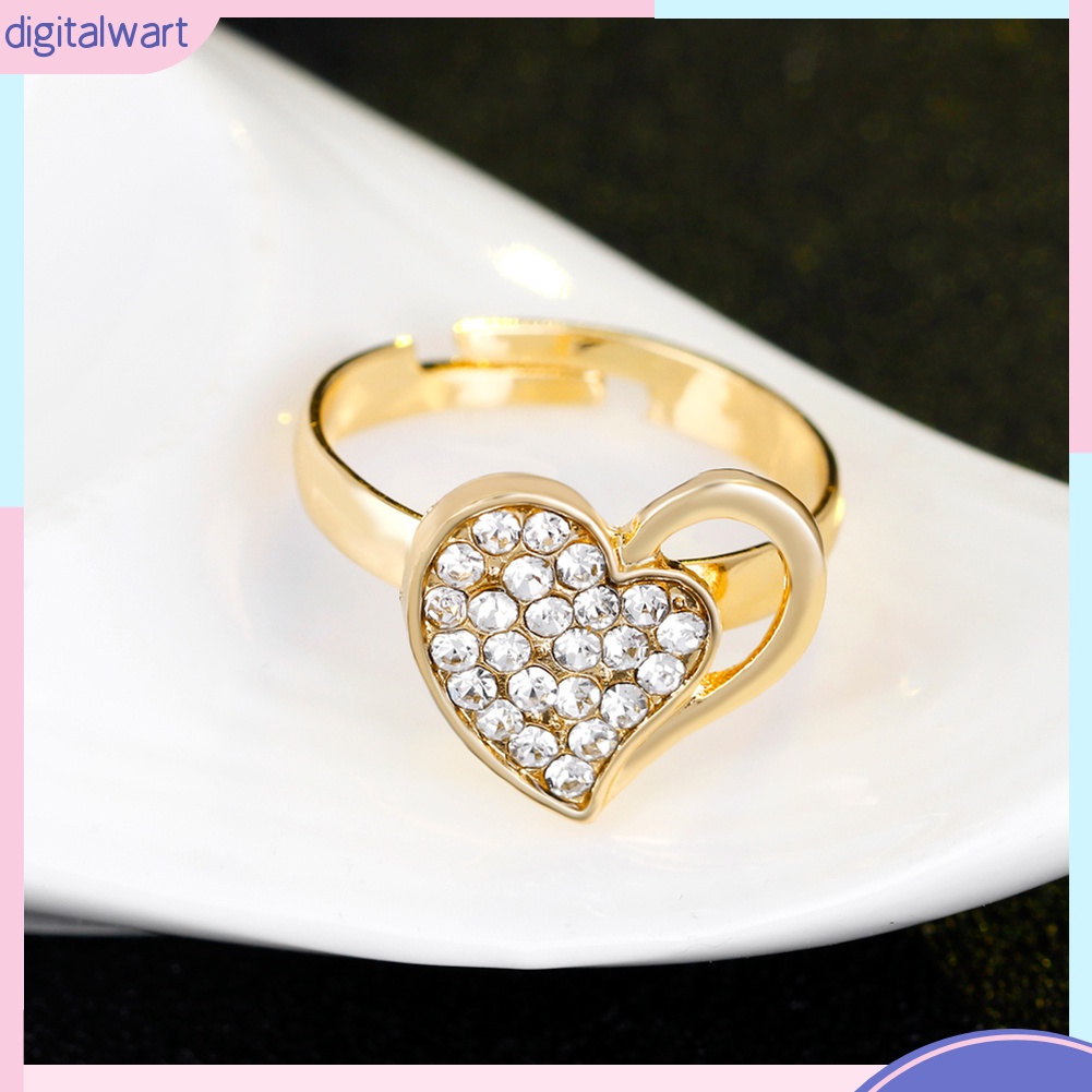 Bộ trang sức hợp kim đính đá hình tim xinh xắn