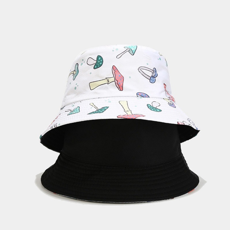 Nón Tai Bèo Hai Mặt Họa Tiết Nấm Thời Trang Xu Hướng Cho Cặp Đôi
