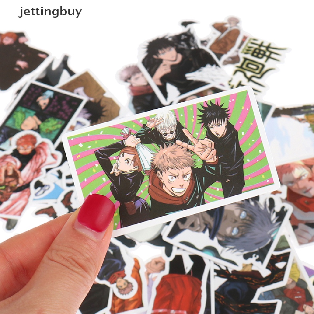 Set 50 miếng dán JETTING hình hoạt hình Jujutsu Kaisen trang trí laptop/ vali/ đàn guitar