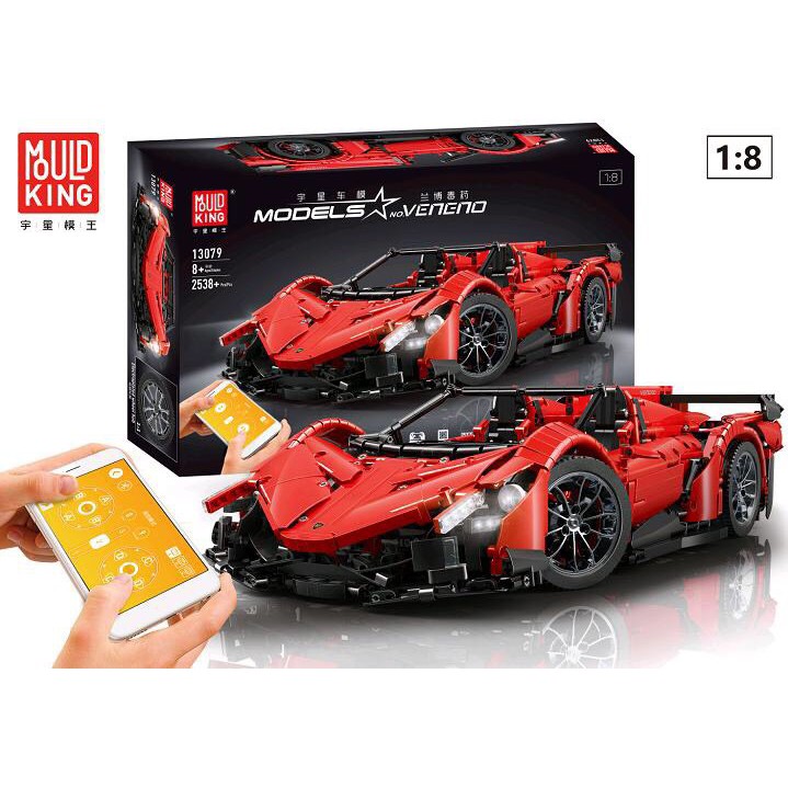 Xe lắp ráp kiểu lego Technic Veneno- điều khiển từ xa Mould King 13079