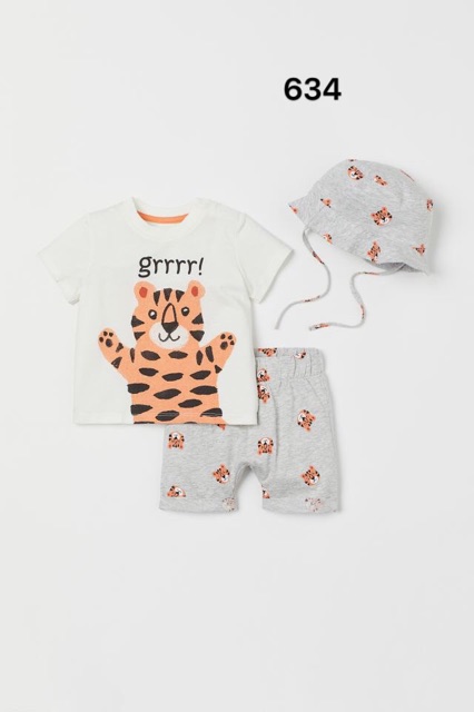 Set HM 3 chi tiết dành cho bé trai và bé gái Organic Cotton