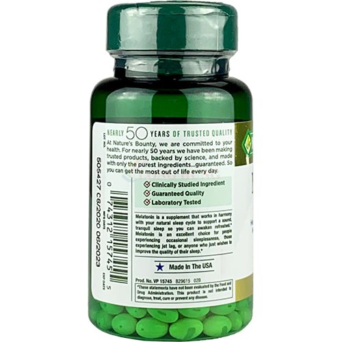 Viên uống Nature's Bounty Melatonin 5mg hỗ trợ cải thiện giấc ngủ