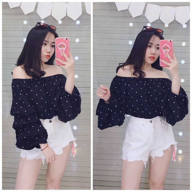 Áo bẹt vai bi