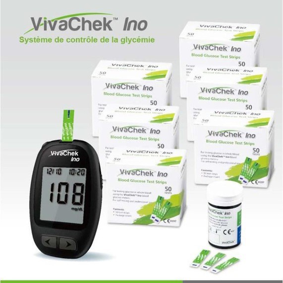 ✅ [TRỌN BỘ] Máy Đo Đường Huyết- VivaChek Ino (Kèm 50 Que + 50 Kim + 50 Cồn), (Viva Check) (VivaCheck) -VT0599