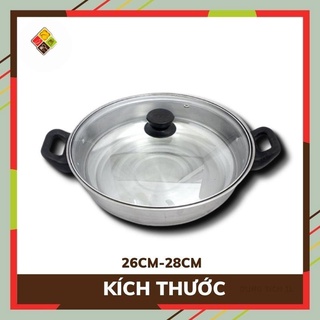Nồi lẩu inox vung kính BEHOMEMALL Nồi nấu lẩu Nồi lẩu inox - Nấu được Bếp Từ Làm Nóng Cực Nhanh