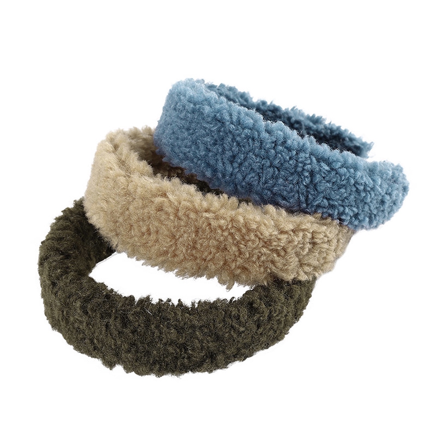 Cài tóc nhung lông xoăn mềm mại màu trơn phong cách Hàn Quốc thời trang thu đông dành cho bé gái