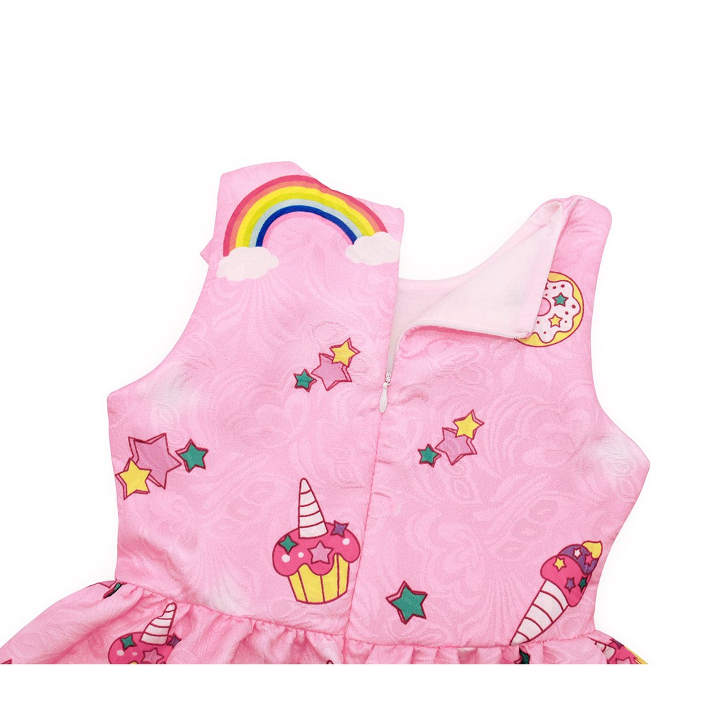 Christmas Unicorn Dress Rainbow Baby Girl Clothes Cartoon Print Cotton Accessories Simple