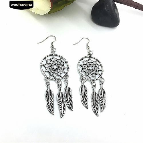 Đôi hoa tai dáng dài hình dreamcatcher xinh xắn