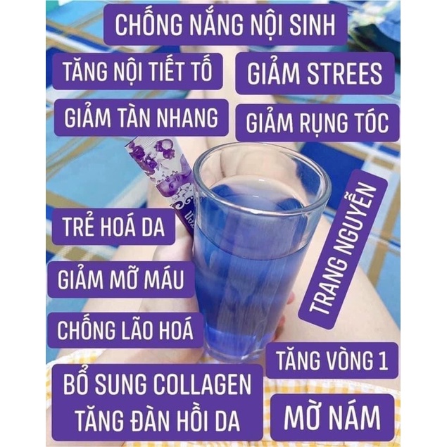 Collagen Măng Cụt Đậu Biếc Zenpali - Cốm Uống Đẹp Da 30 gói [Chính Hãng]