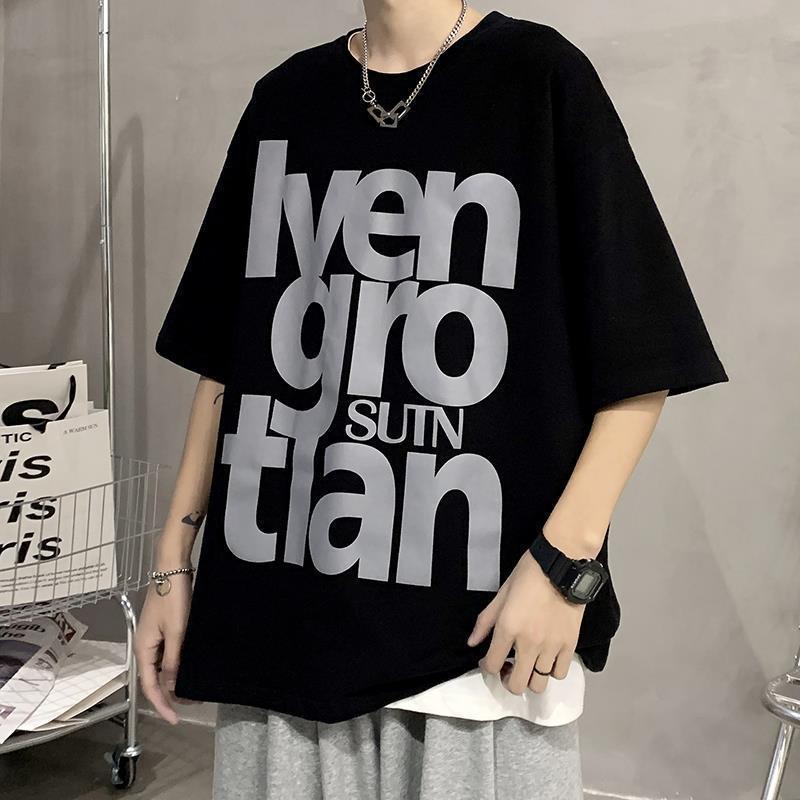 Áo Thun Tay Ngắn Dáng Rộng Thời Trang Theo Phong Cách Hồng Kông Dành Cho Nam
