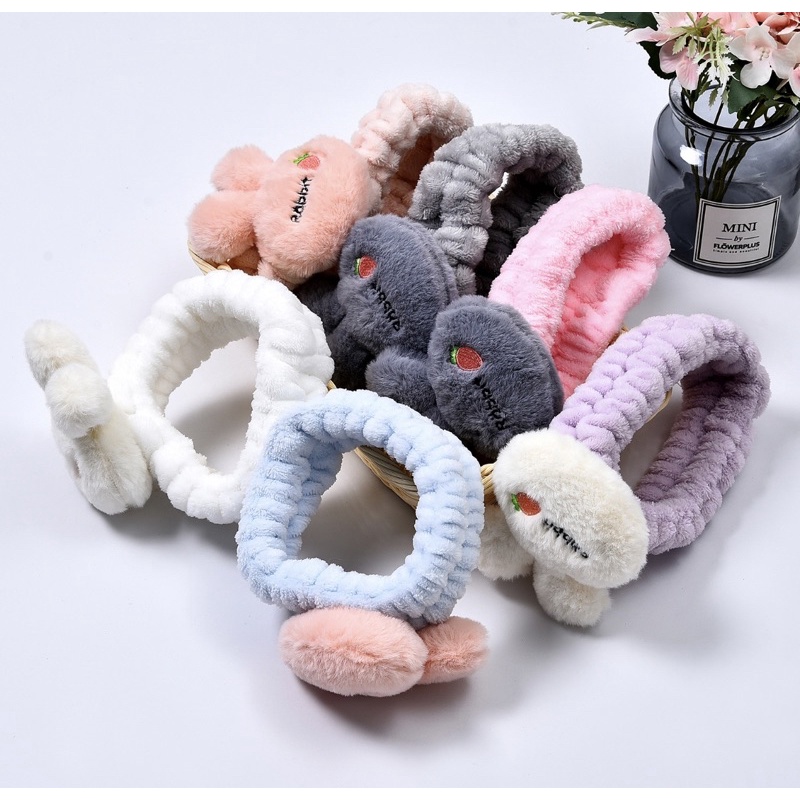 Băng Đô Thỏ Rabbit Bằng Lông Giúp Tẩy Trang, Rửa Mặt