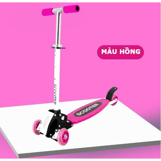 Xe Trượt Scooter 3 Bánh Cao Su Phát Sáng Điều Chỉnh Hướng Cho Bé Thế Hệ Mới Trọng Lượng 70kg