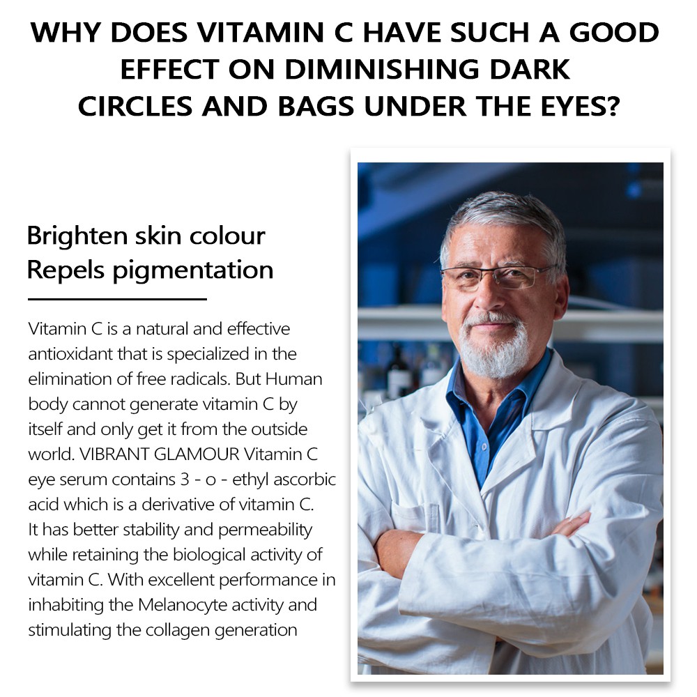 Serum Mắt Vitamin C Vibrant Glamour Chống Lão Hóa/ Nếp Nhăn Mờ Quầng Thâm Giảm Bọng Mắt Dưỡng Ẩm Và Làm Sáng Da 20ml | BigBuy360 - bigbuy360.vn