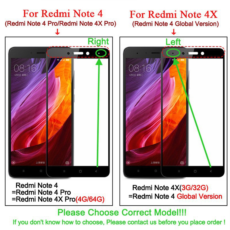 Kính cường lực full màn hình cho điện thoại Xiaomi Redmi 4X 4A Note 4X 4