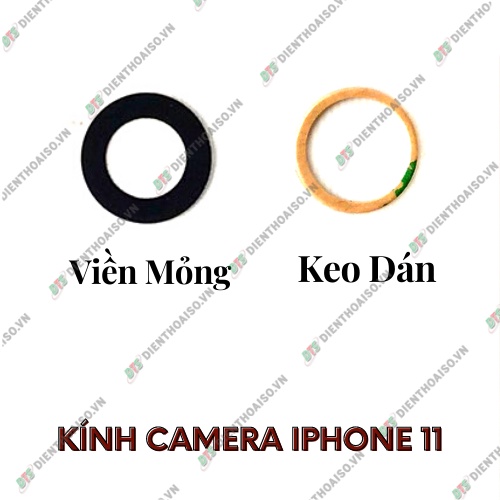 Kính camera iphon e 11 kèm keo dán