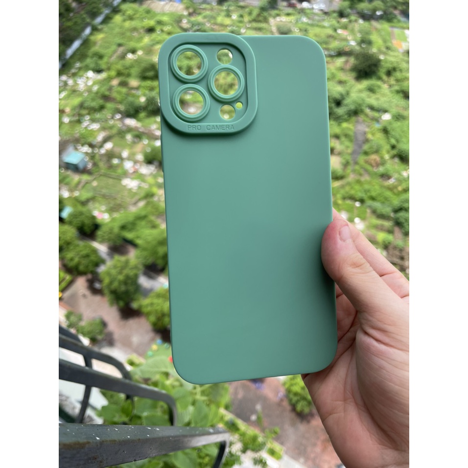 Ốp lưng dẻo màu cho iPhone 13 Pro Max, 12 Pro Max - màu đen