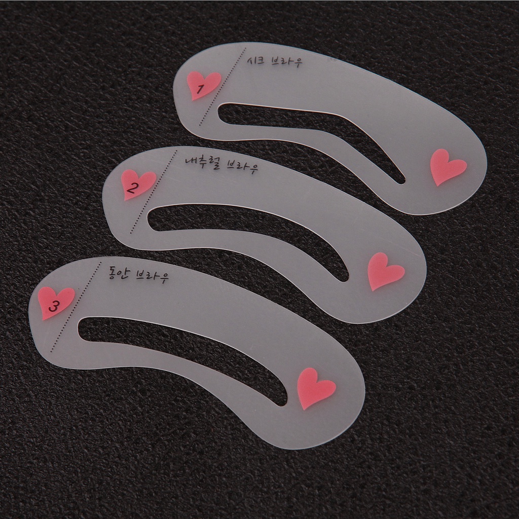 [Hàng mới về] Bộ 3 khuôn kẻ lông mày có thể tái sử dụng cao cấp tiện lợi