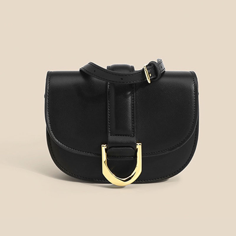 Túi đeo chéo IELGY thiết kế hình yên ngựa bán nguyệt cỡ nhỏ phối khóa cài phong cách cao cấp thời trang dành cho nữ