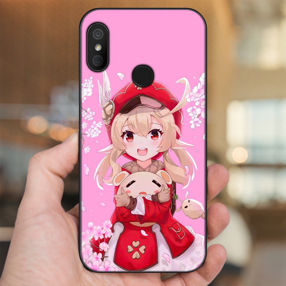 Ốp lưng Xiaomi Redmi 6 Pro, Mi A2 Lite viền đen in hình Klee Genshin Impact