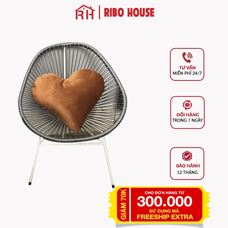 Combo 2 chiếc nệm cho bộ bàn ghế ban công RIBO HOUSE bọc nỉ rất êm và bền RIBO86