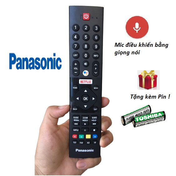 Điều khiển tivi panasonic giọng nói chính hãng, Tặng kèm pin