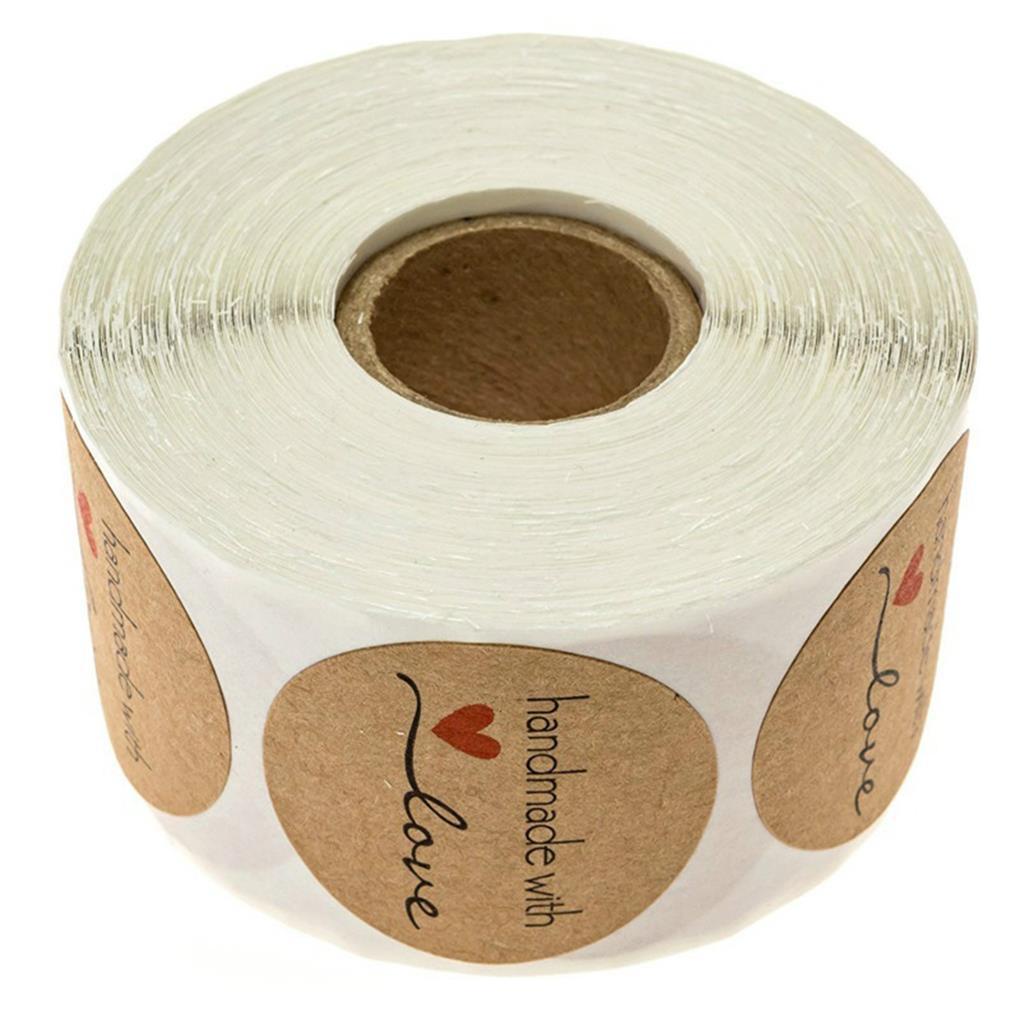 Set 500 Nhãn Dán Giấy Kraft Trong Suốt In Chữ Love Tự Dính Dễ Dán Dùng Làm Quà Tặng