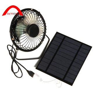 Quạt mini để bàn 2.5W 5V kích thước 4 inch sử dụng pin năng lượng mặt trời cổng kết nối USB