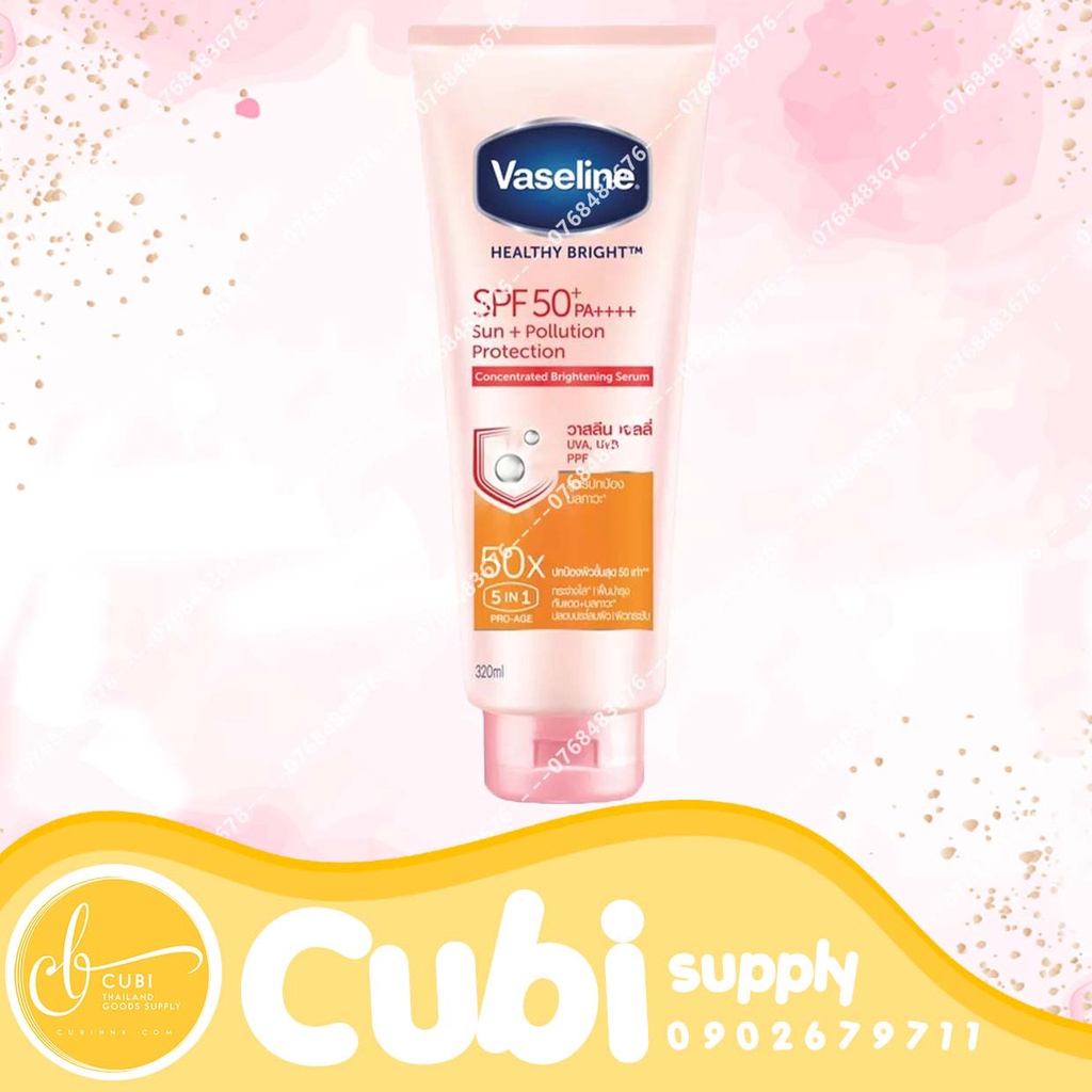 Sữa Dưỡng Thể Vaseline Perfect Serum 50x SPF 50++ 5 in 1 Thái Lan - 320ml