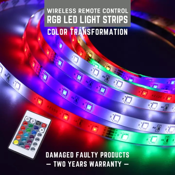Dây Đèn Led 16 Màu RGB Dài 5M Linh Hoạt Chống Thấm Nước Kèm Remote Điều Khiển 5V Trang Trí Quán Bar TV Phòng Ngủ