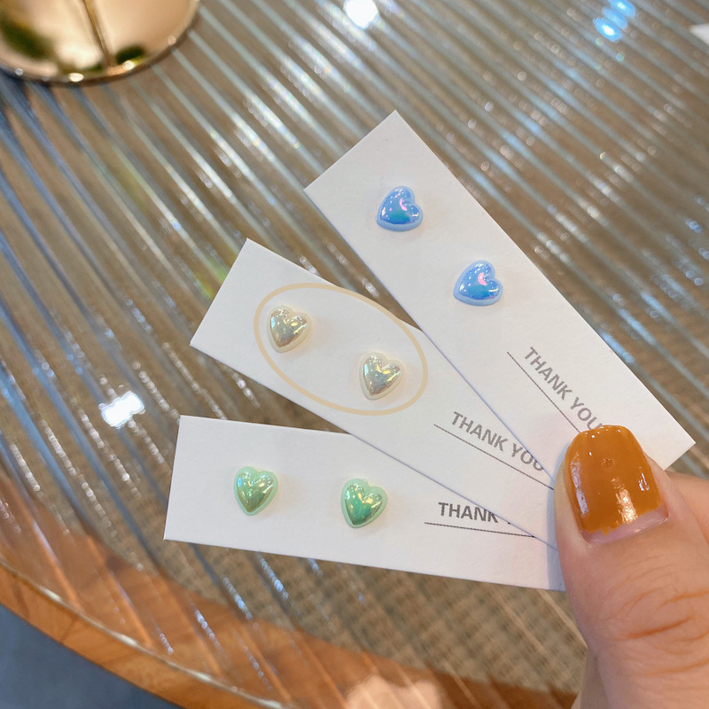 Dễ Thương Khuyên Tai Nhựa Hình Trái Tim Nhiều Màu Xinh Xắn Cho Nữ