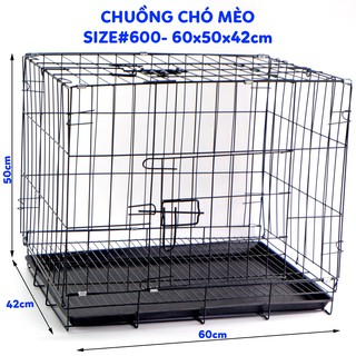 Chuồng chó, chuồng mèo gấp gọn sơn tĩnh điện Size 700, 600, 500, 450