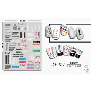 sticker dán móng hình chữ mẫu mới hot hit