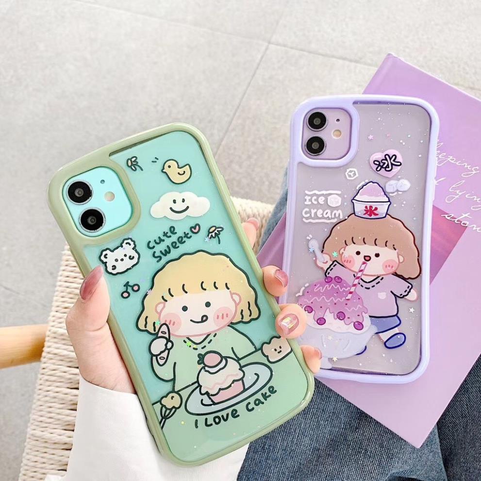 Ốp lưng iphone - Ốp iphone Kim tuyến Cong 6/6s/6plus/6splus/ 7plus/ 8plus / x /xs /xs max /11 /11 promax Dino Case  .